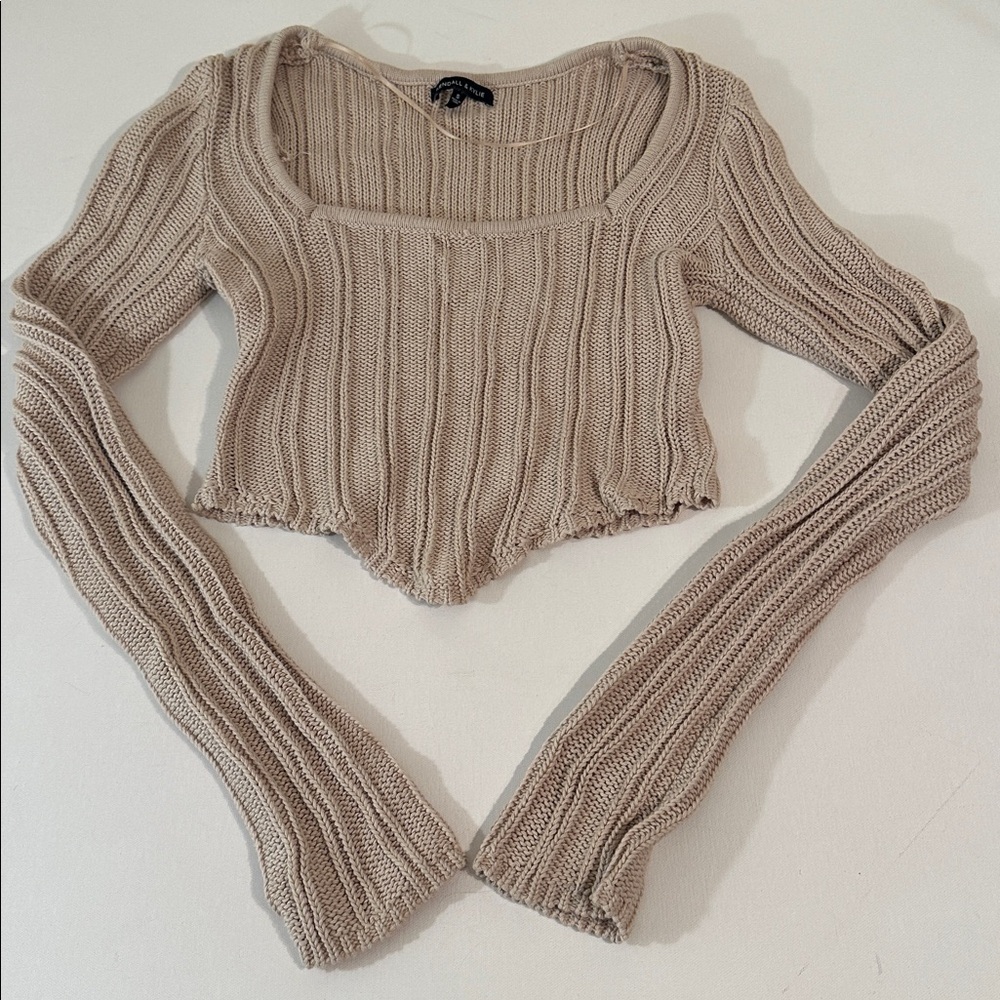 KENDALL AND KYLIE WOMENS CROPPED KNIT SWEATER